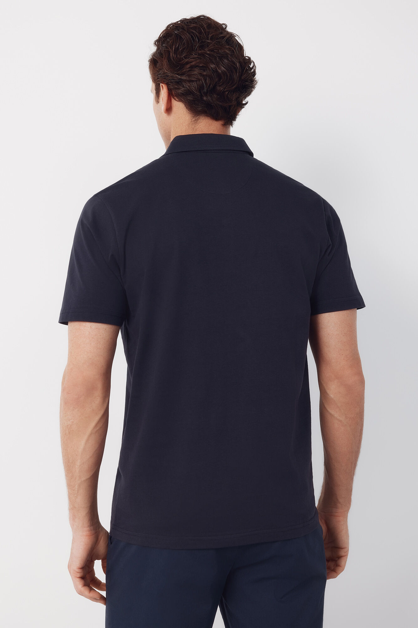 Cortefiel Plain pocket polo shirt Navy