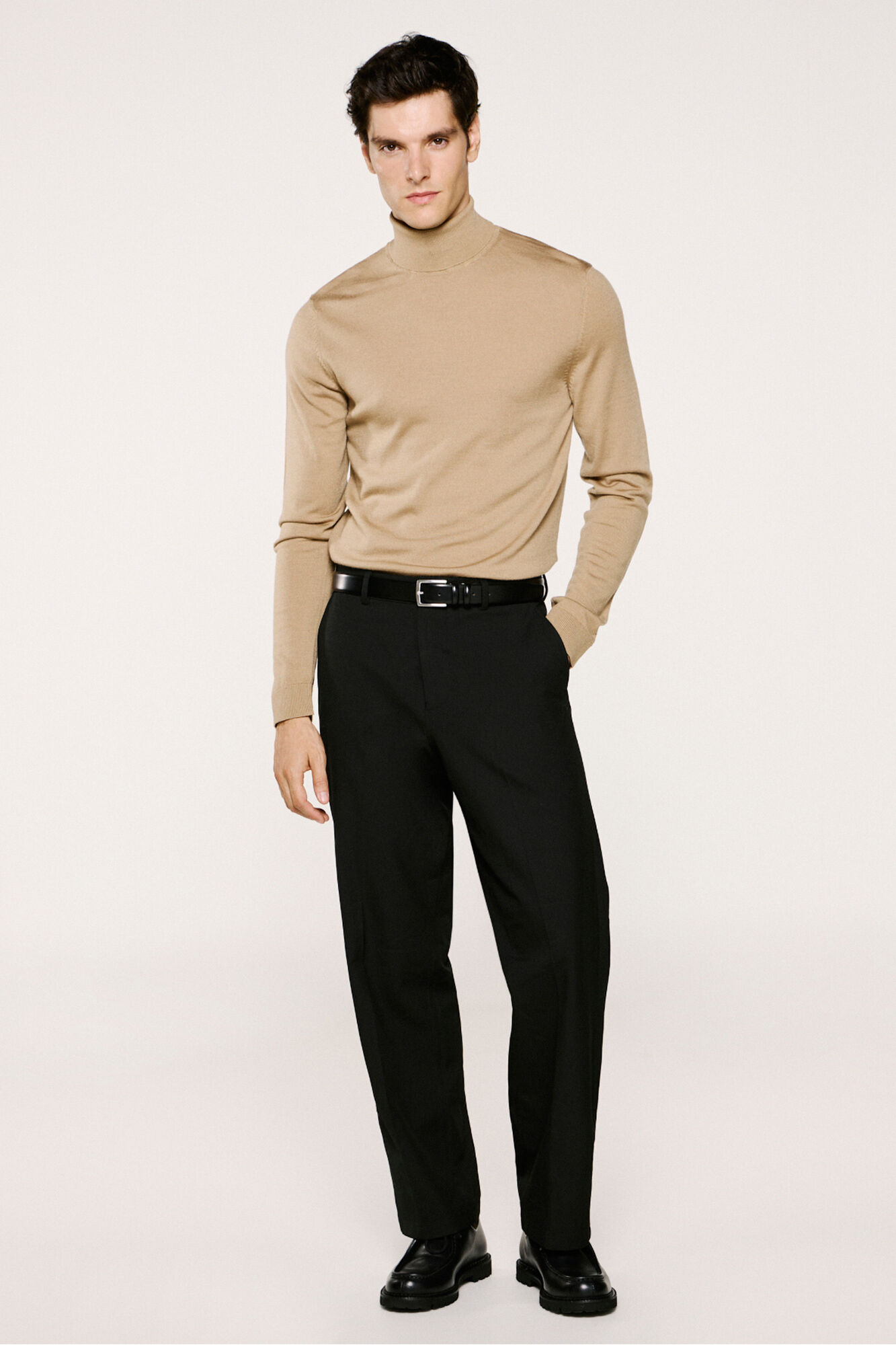 Selected 100% merino wool high neck jumper