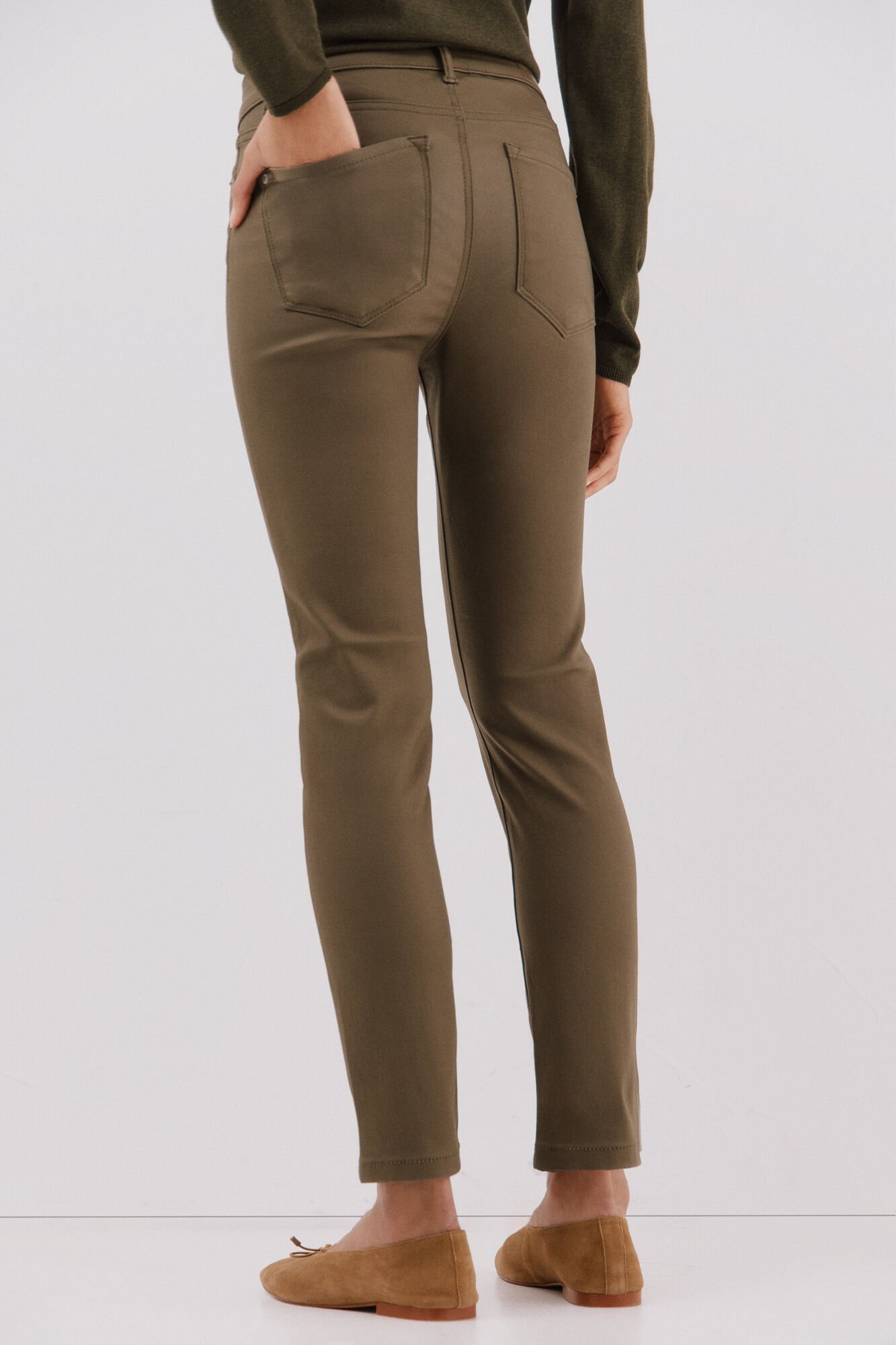 Cortefiel Sensational resin coated pants Green