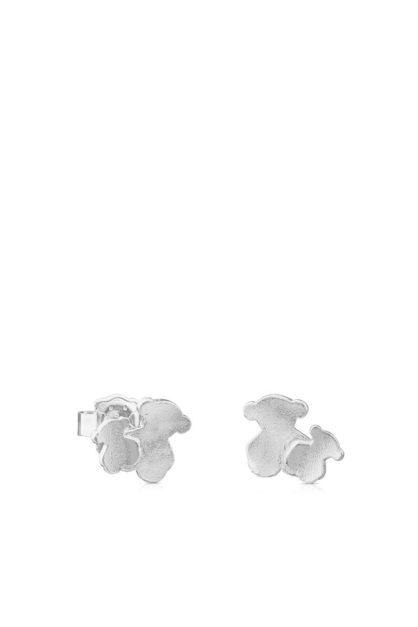 Cortefiel Silver earrings with bear Grey