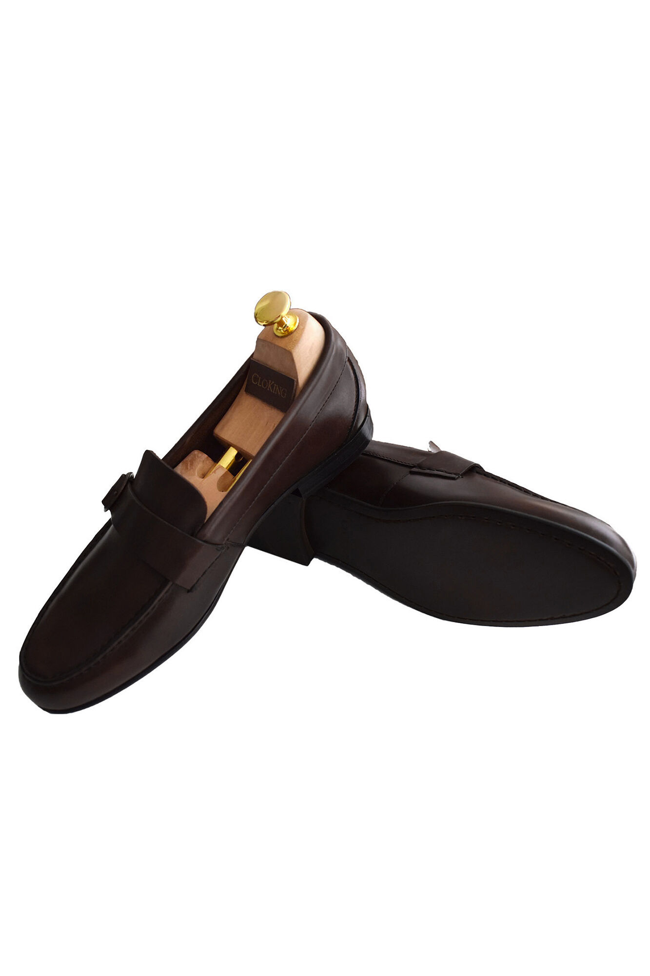 Cloking Sapato Mocassim Fivela Castanho