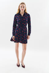 Caroll Vestido de flores 100% viscose Azul