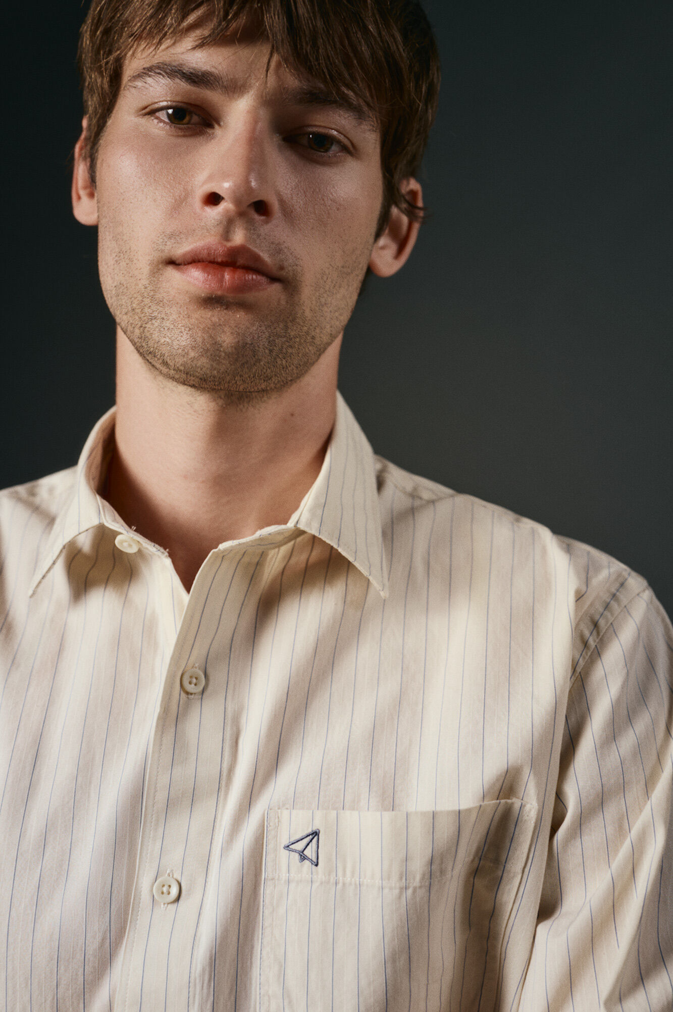 OOTO Camisa rayas estructura Marfil