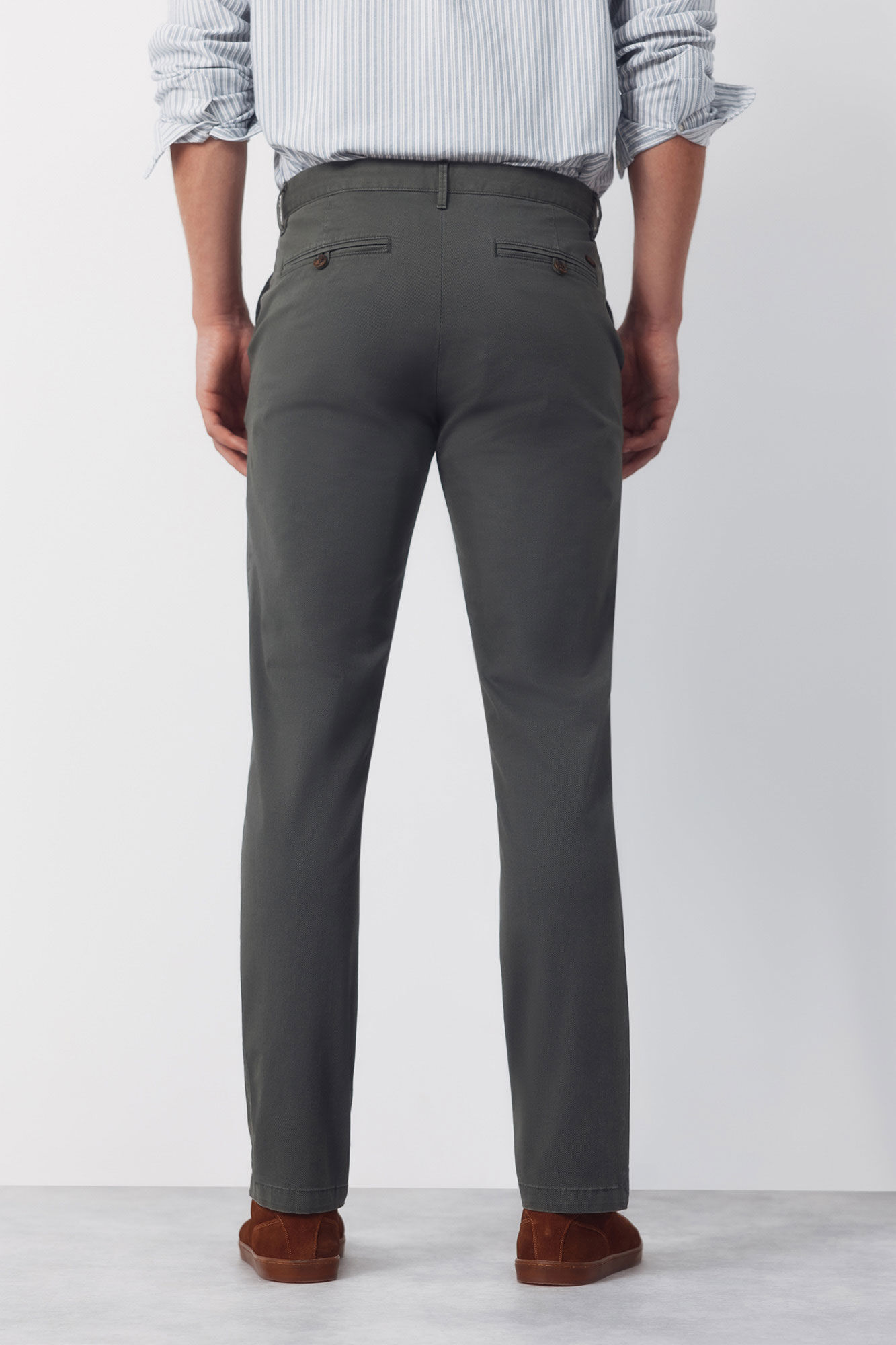 Cortefiel Slim-fit print chinos pants Kaki