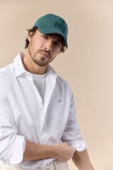 OOTO Camisa cuadros popel&iacute;n manga larga Blanco