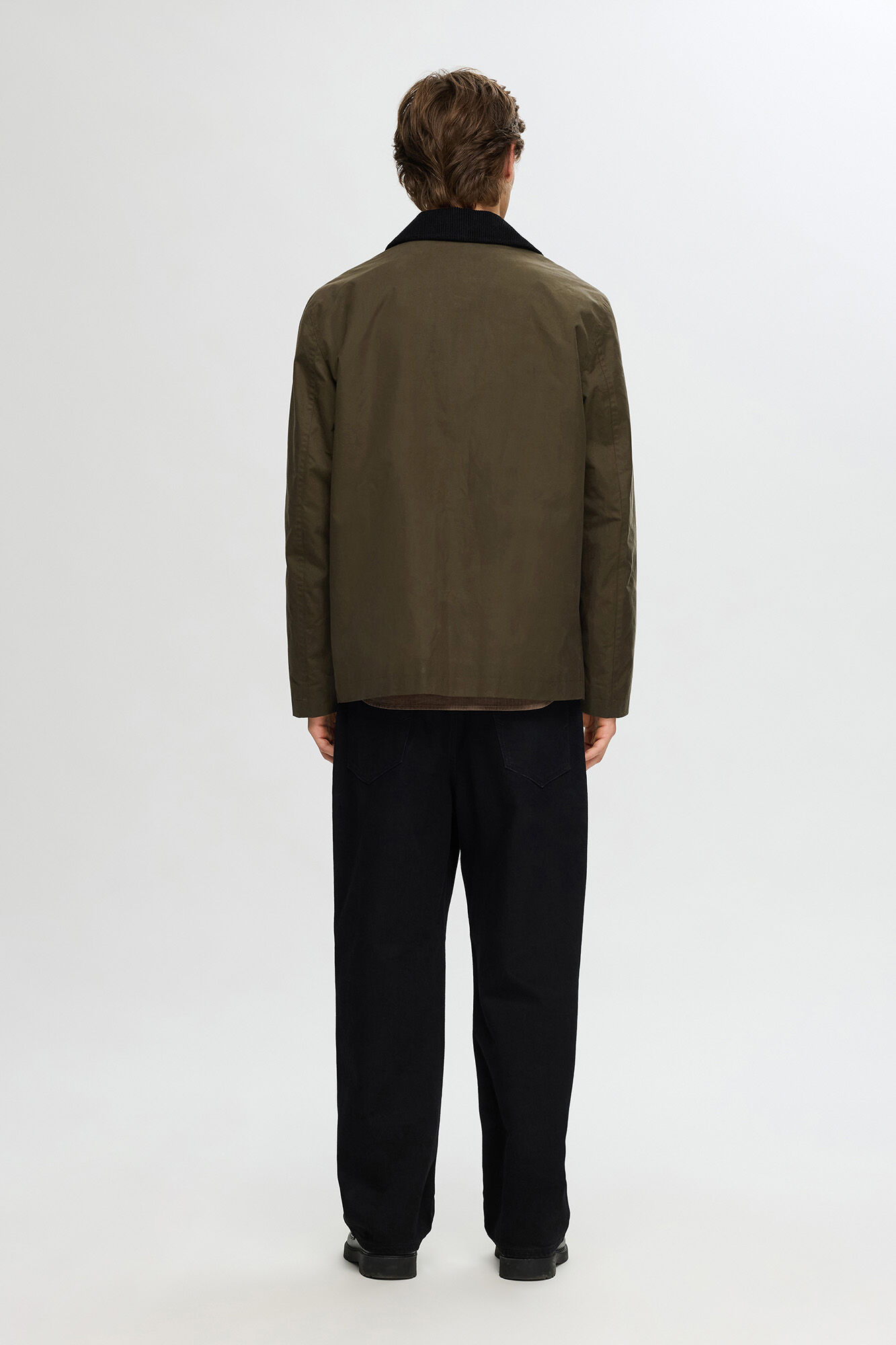 Selected Casaco com gola em veludo hidrorrepelente. Verde