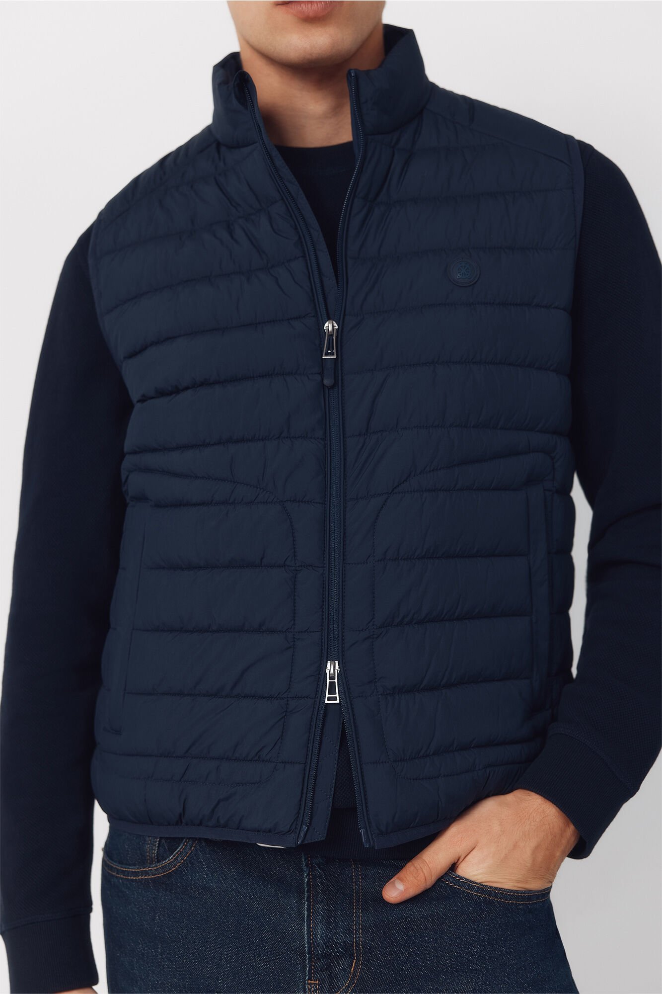 Cortefiel Ultra-light quilted gilet Navy