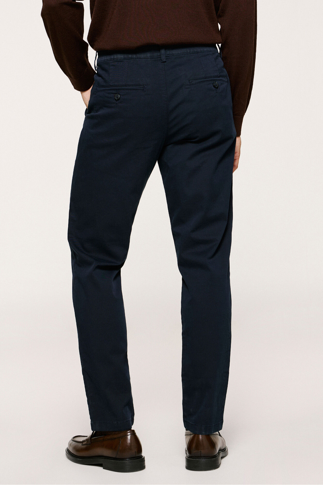 Selected Cal&ccedil;a cal&ccedil;as chino slim fit feita de algod&atilde;o org&acirc;nico  Azul