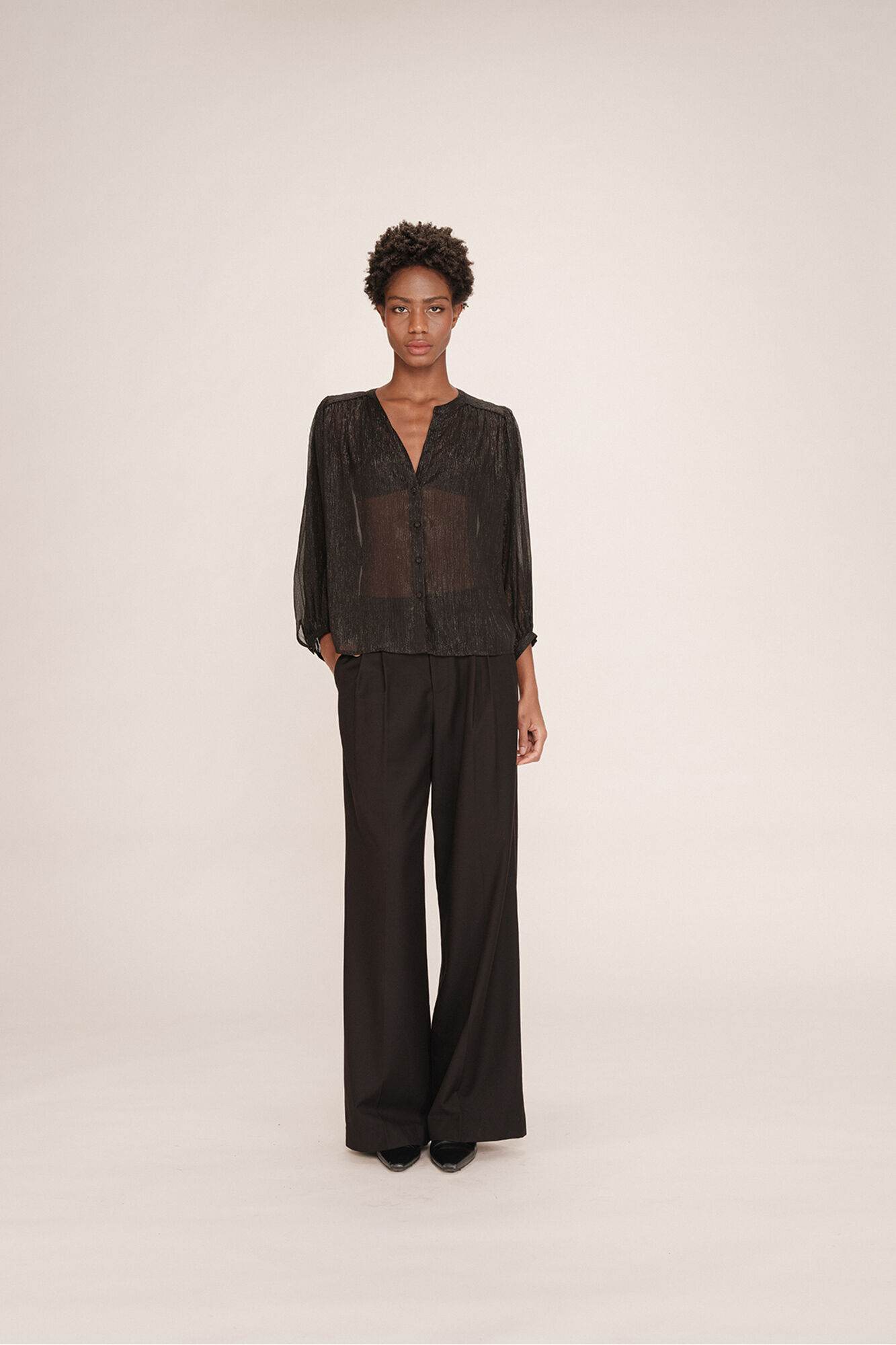 Grace & Mila blusa de lurex