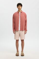 Selected Camisa de manga comprida em linho Subiu