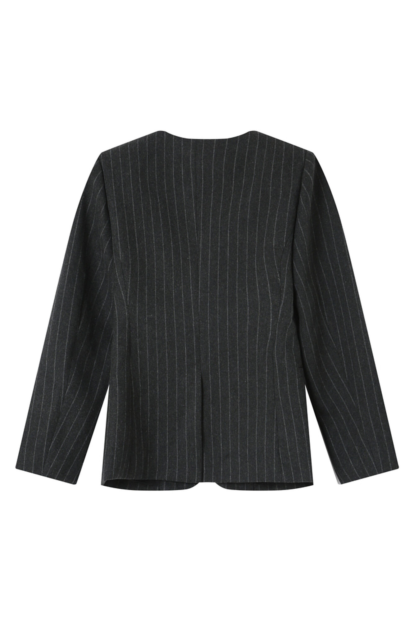 Grace & Mila Blazer gola em mistura de l&atilde; riscas Cinzento