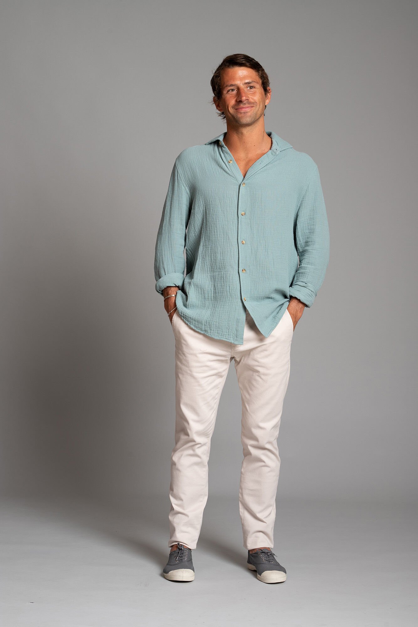 Cloking Camisa Bambula Azul