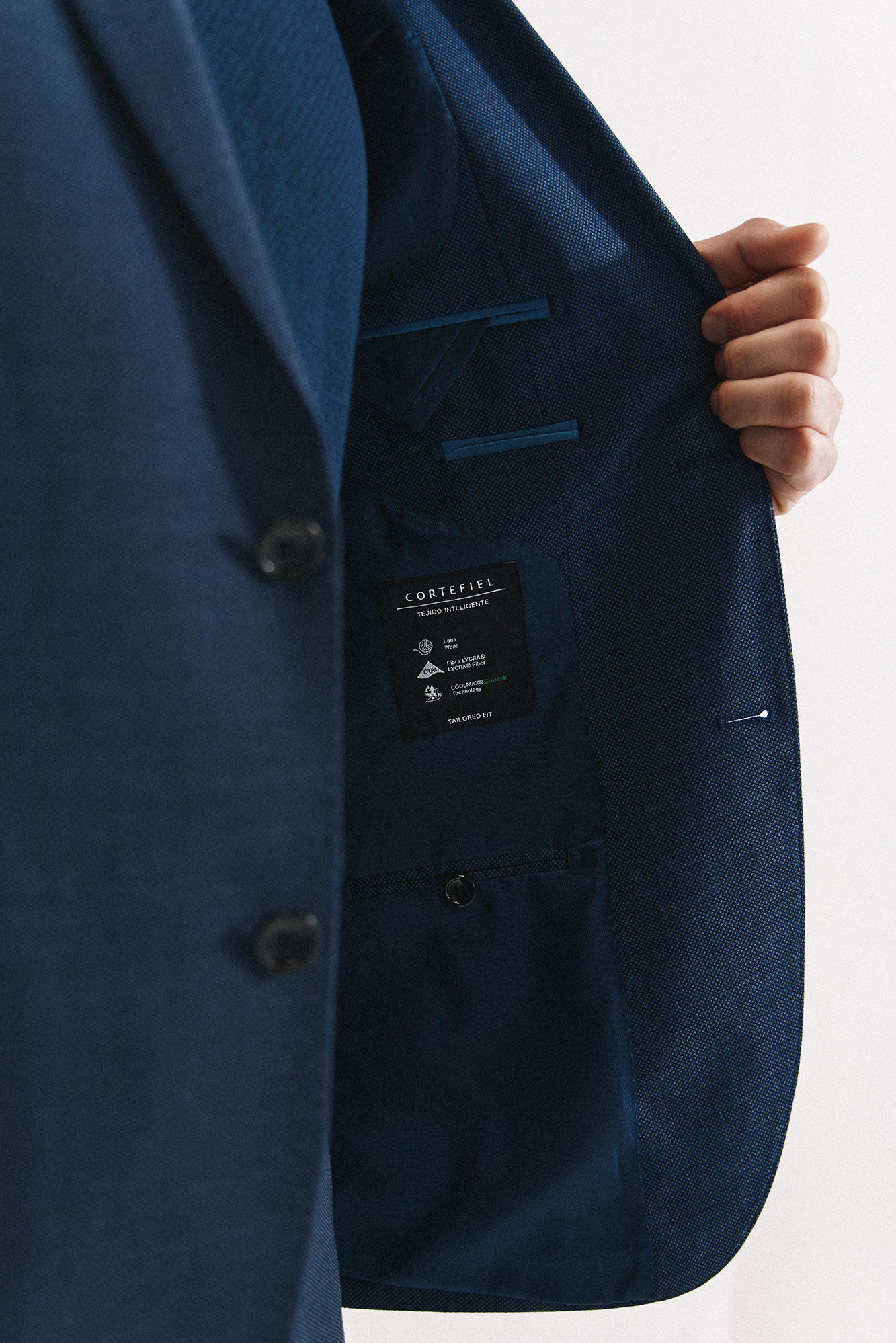 Cortefiel Coolmax bird's eye jacket Blue