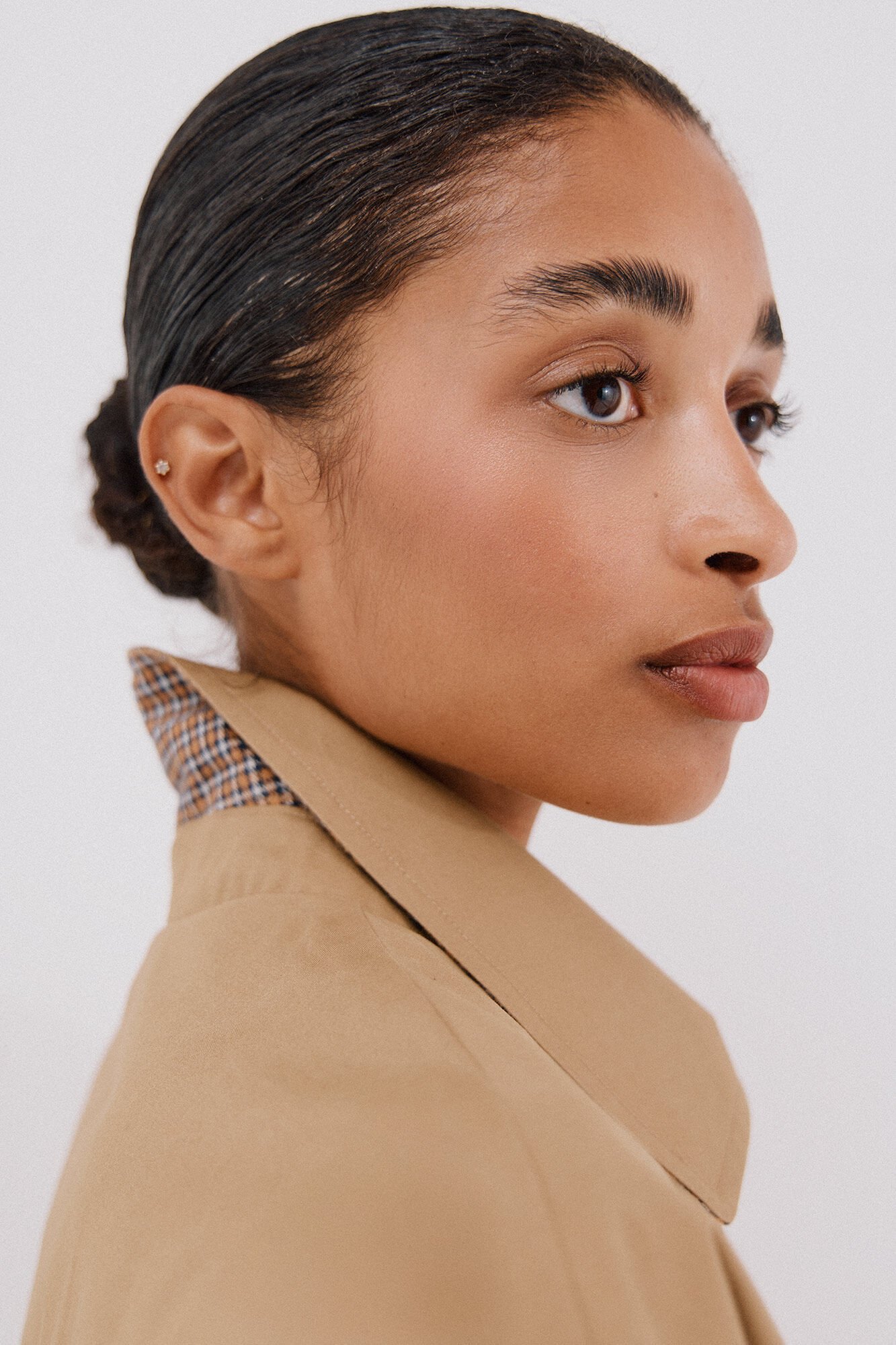 Cortefiel Long trench coat Beige