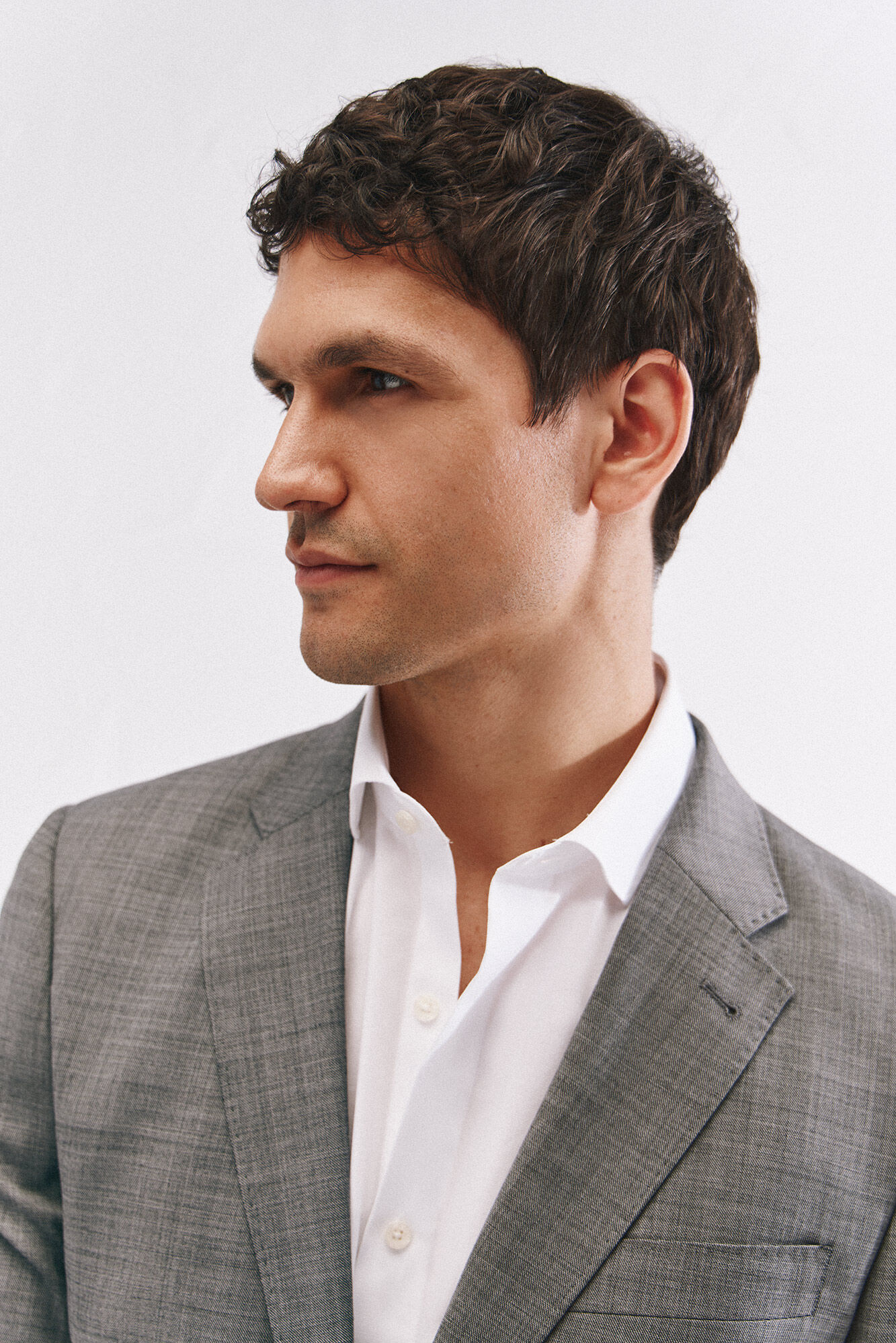 Cortefiel Slim fit grey structured blazer Grey