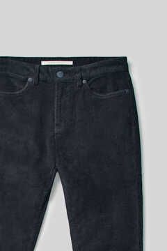 Cortefiel Slim-fit 5-pocket trousers in fine corduroy Grey