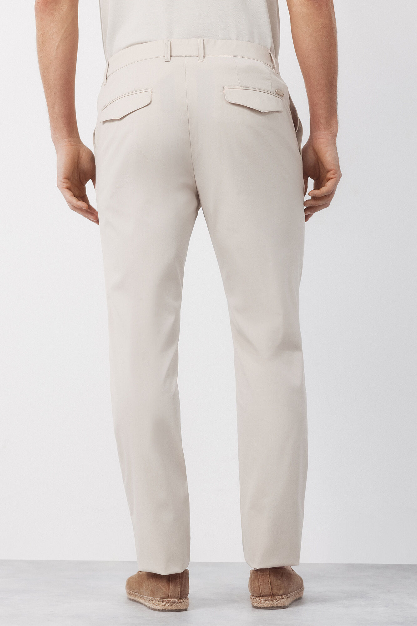 Cortefiel Slim fit technical chinos trousers Beige