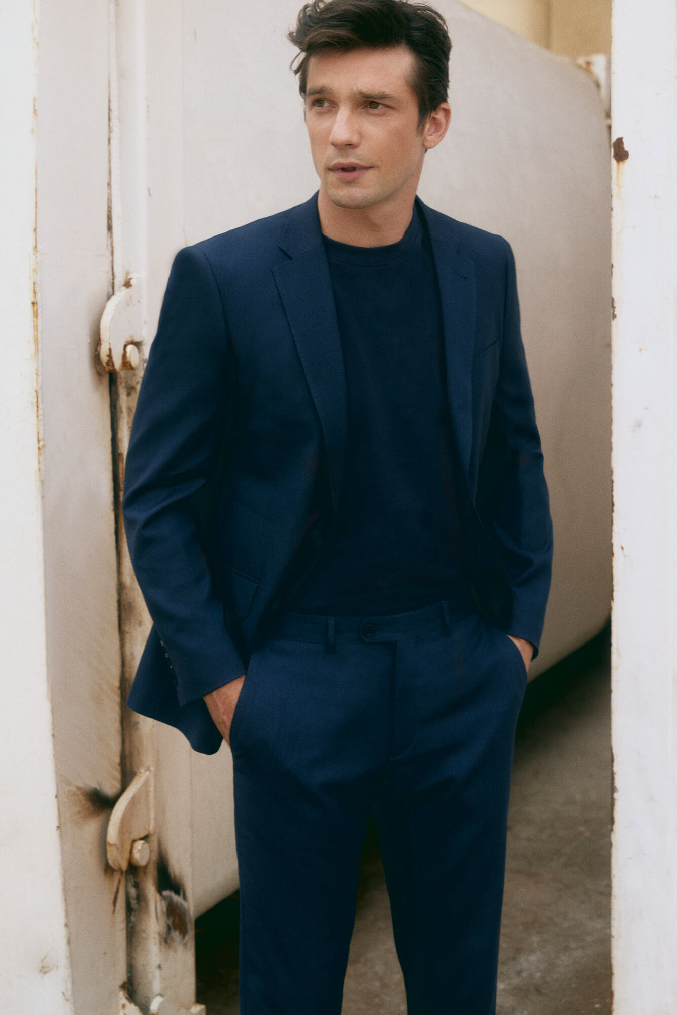 Cortefiel Coolmax&reg; birdseye weave blazer Blue