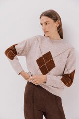 Cortefiel Diamond jersey-knit jersey Beige