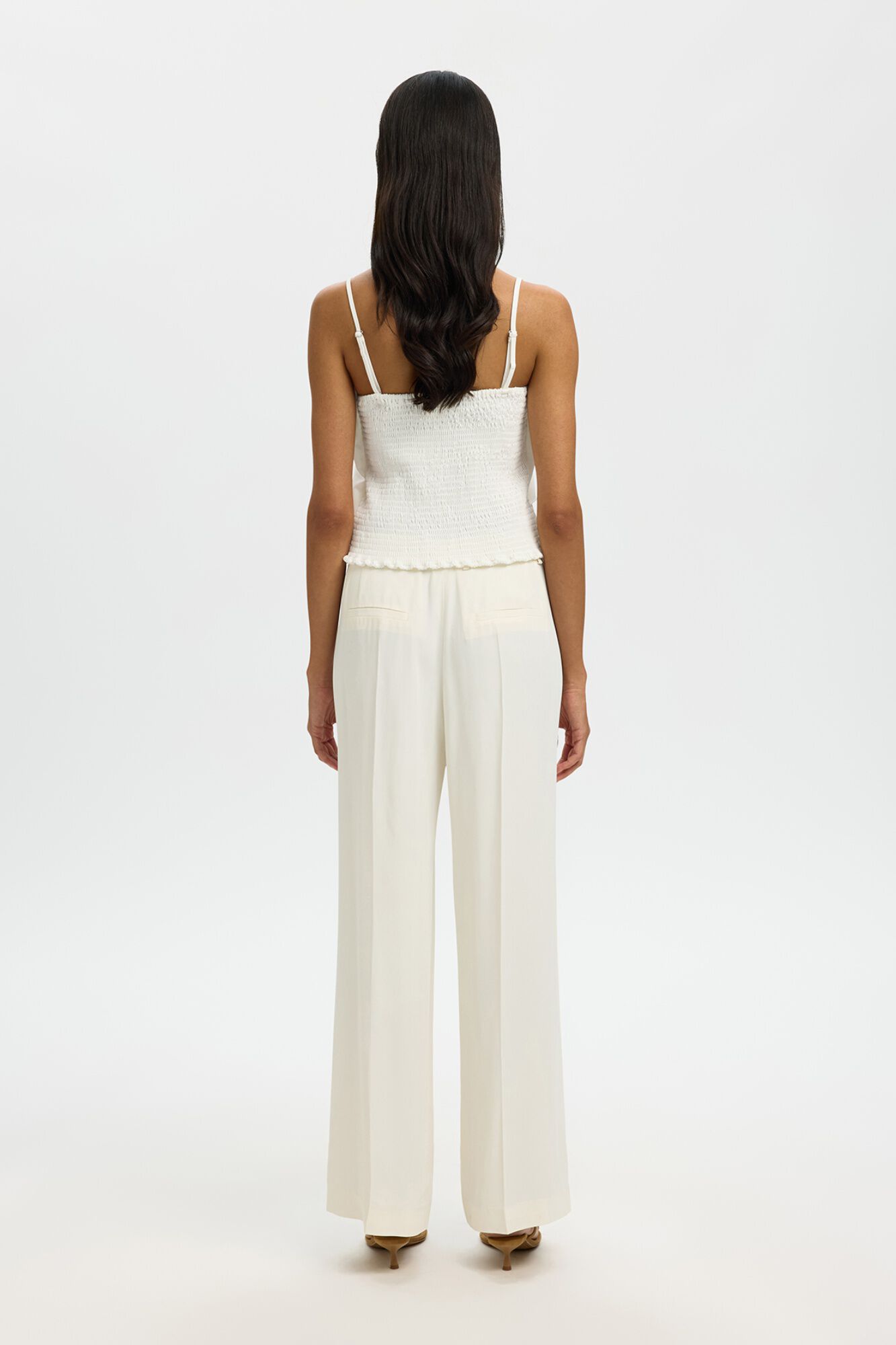 Selected Top bandeau com folho Branco