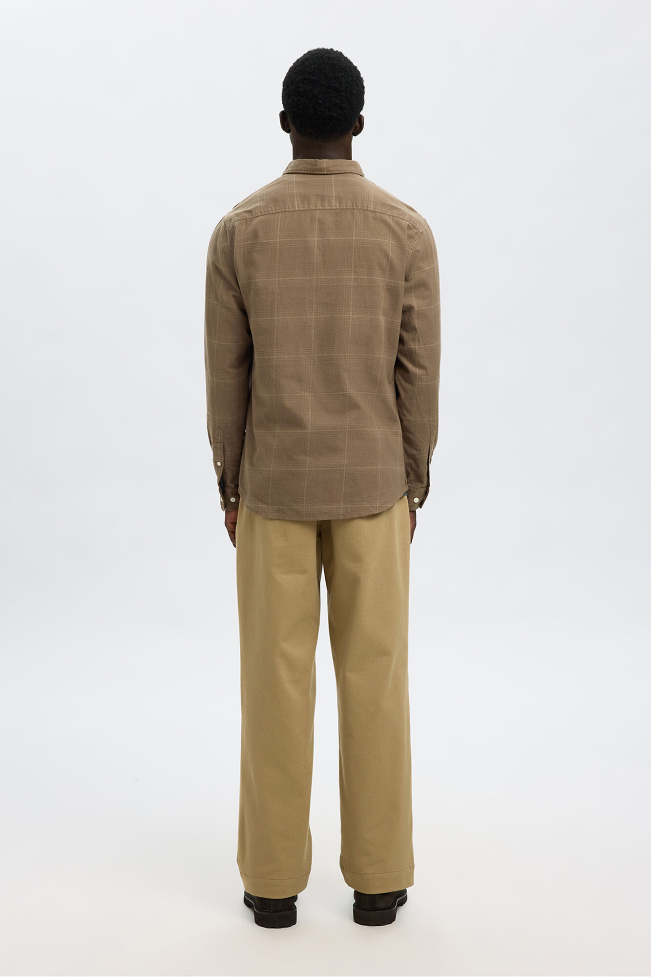 Selected Slim fit long sleeve shirt . Nude