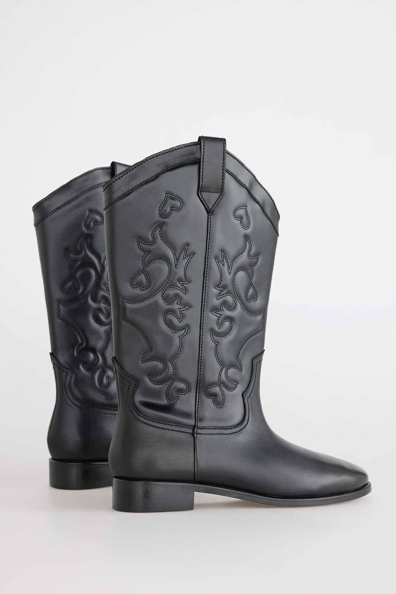 Slowlove Flat leather boot Black