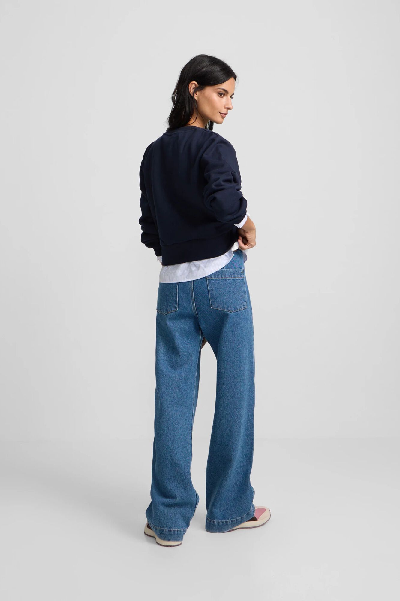 Silbon Sweatshirt de mulher com bainha camiseira Azul