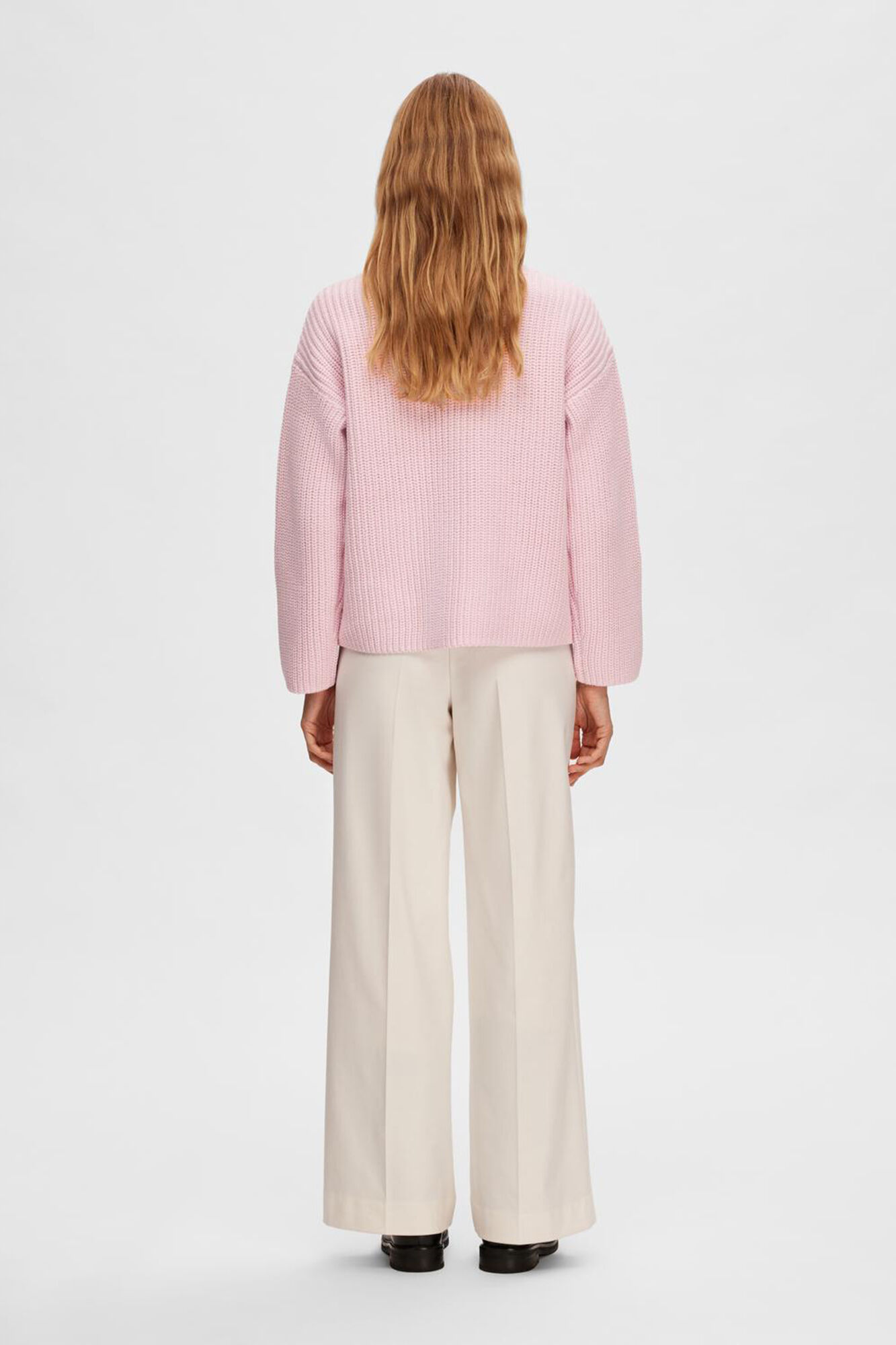 Selected Femme Jersey con cuello de pico de algod&oacute;n Lila