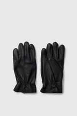 Selected 100% cowhide leather gloves Black