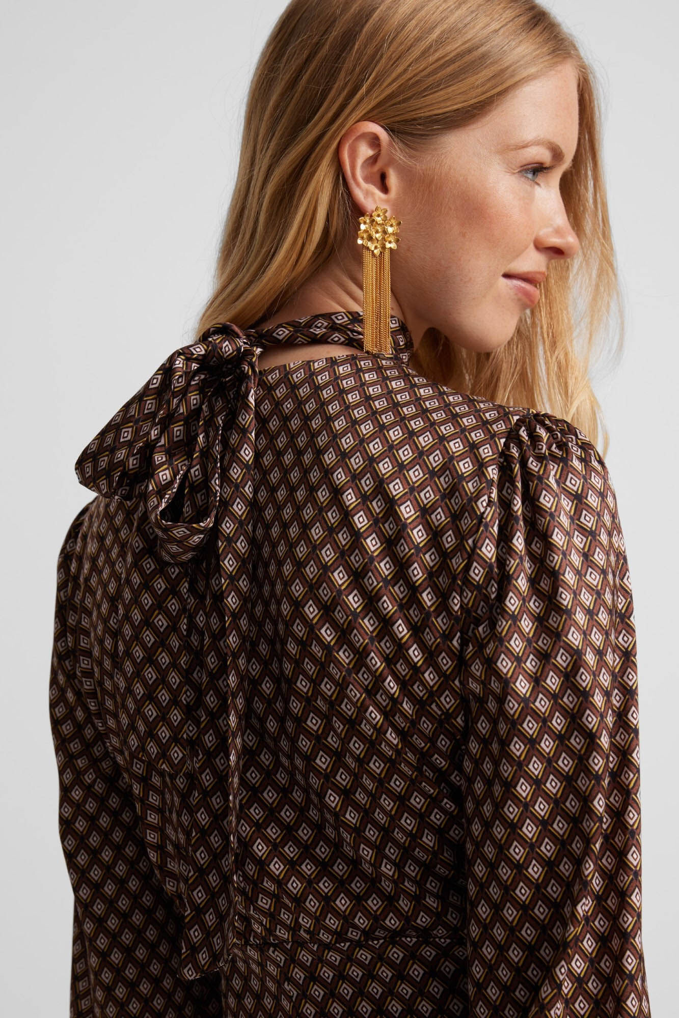 Silbon Satin midi dress Brown