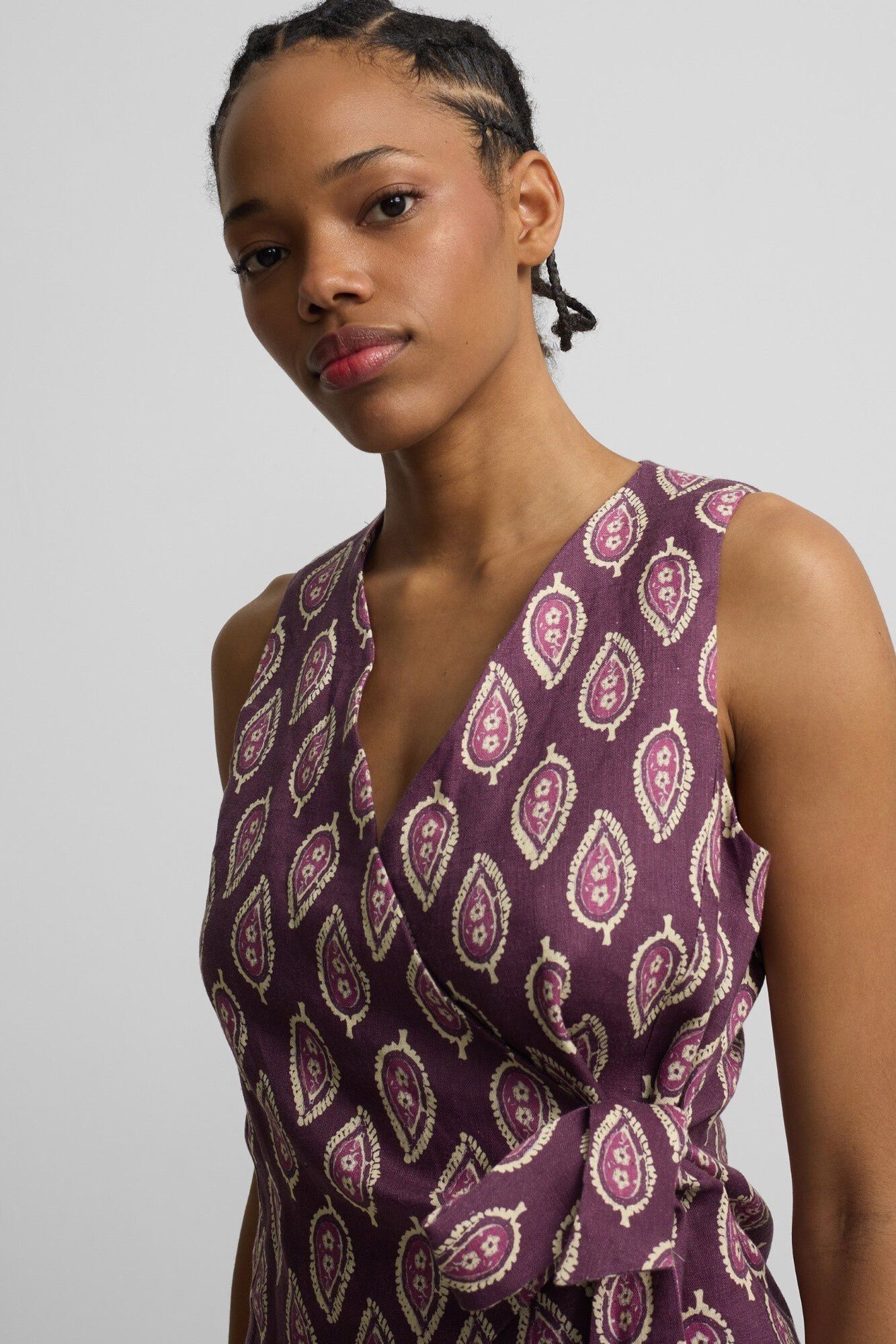 Silbon Colete cruzado com la&ccedil;o estampado