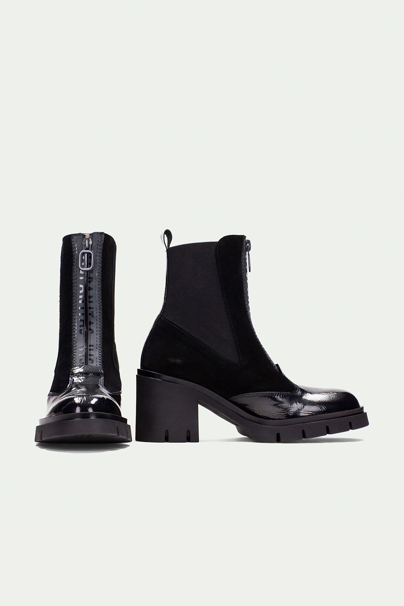 Hispanitas Central zip zip fastening boot with track sole in Zurich Black