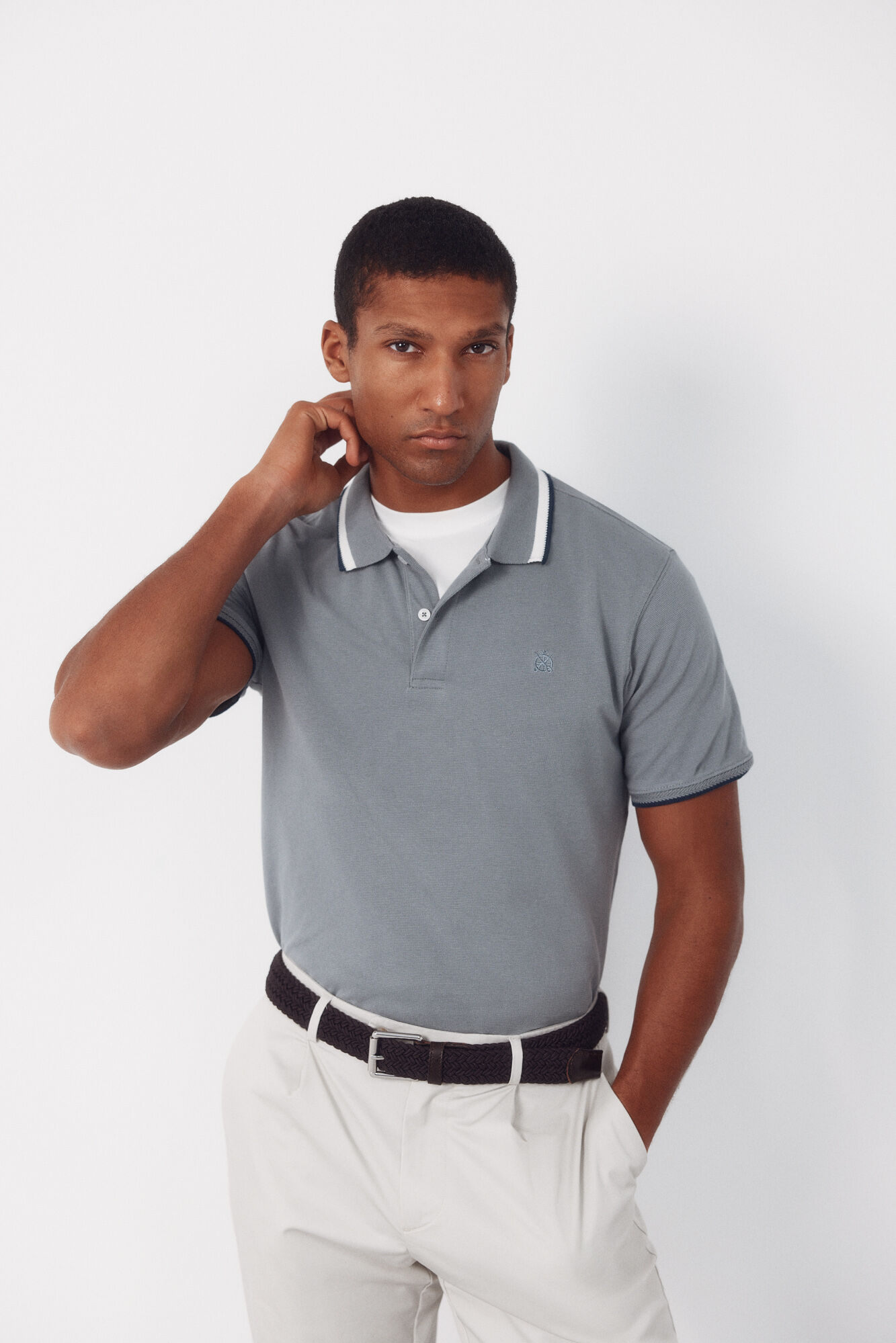 Cortefiel Fantasy neck structure polo shirt