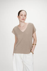 Grace & Mila Top de malha Lurex Dourado