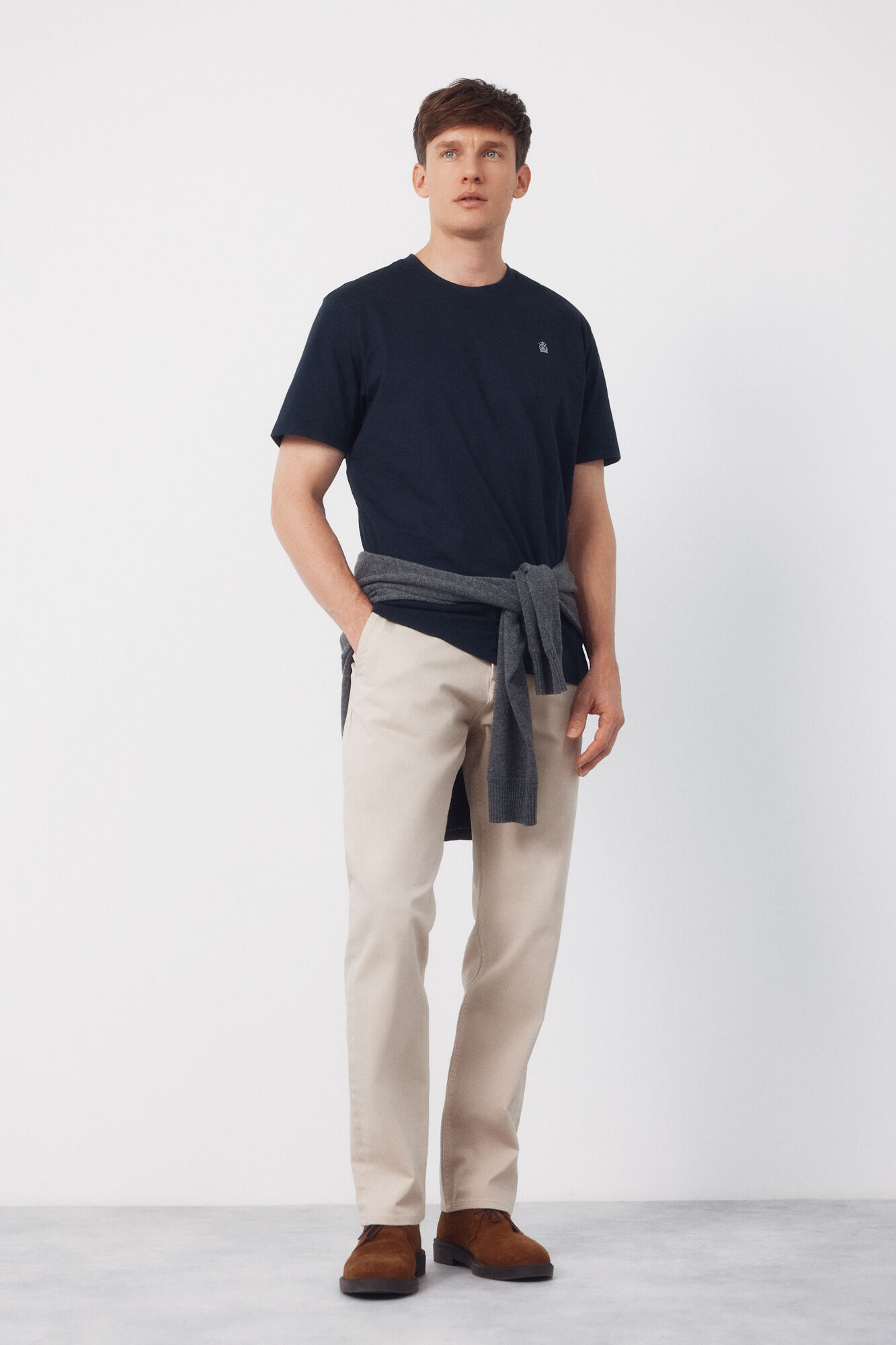 Cortefiel Basic T-shirt Navy