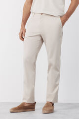 Cortefiel Slim fit technical chinos trousers Beige