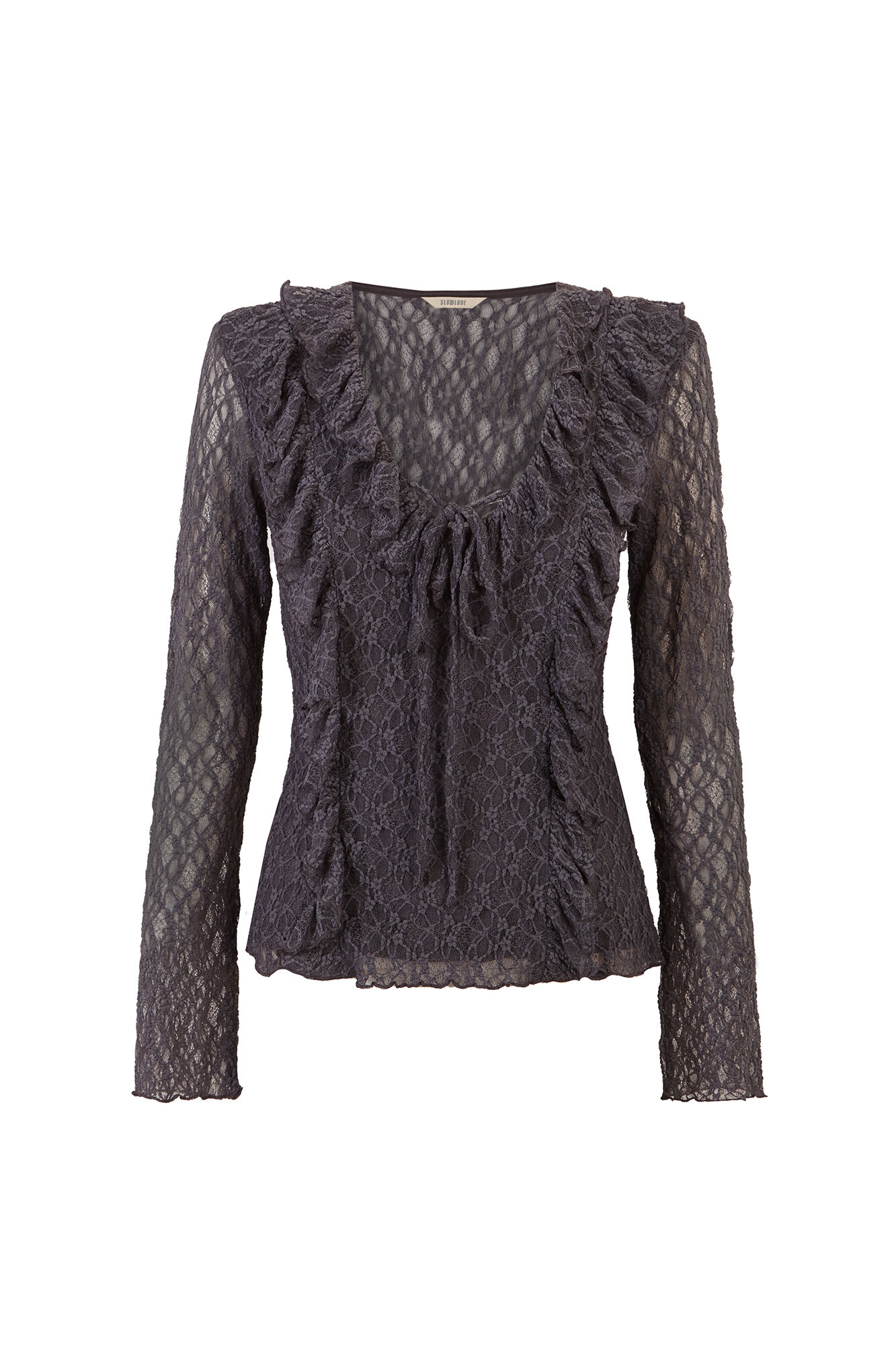 Slowlove Top encaje combinado Azul marino