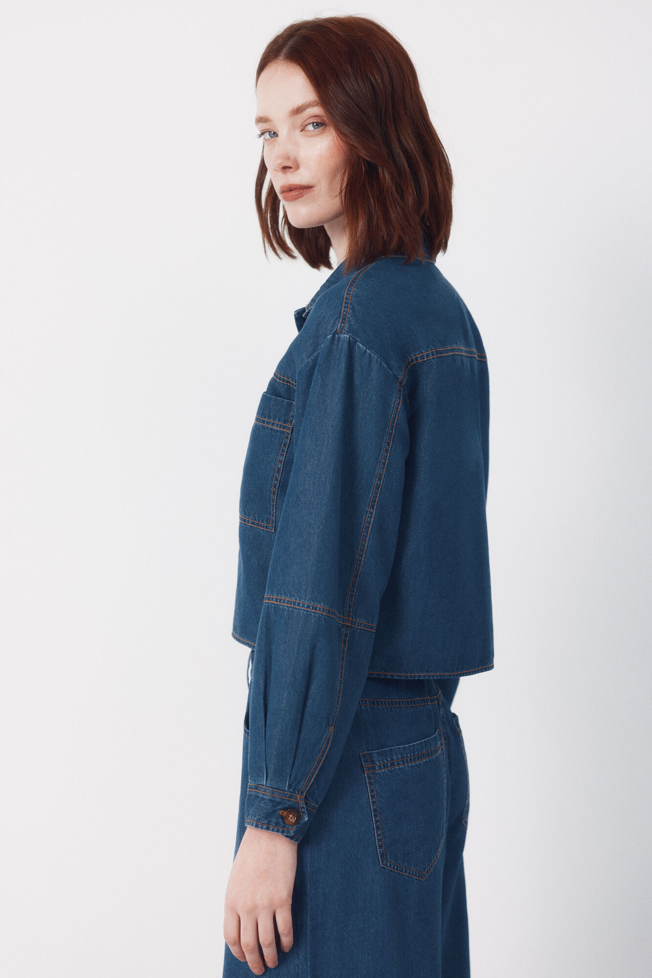Cortefiel Camisa denim Soft Azul