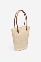 Cortefiel Raffia shopper Nude
