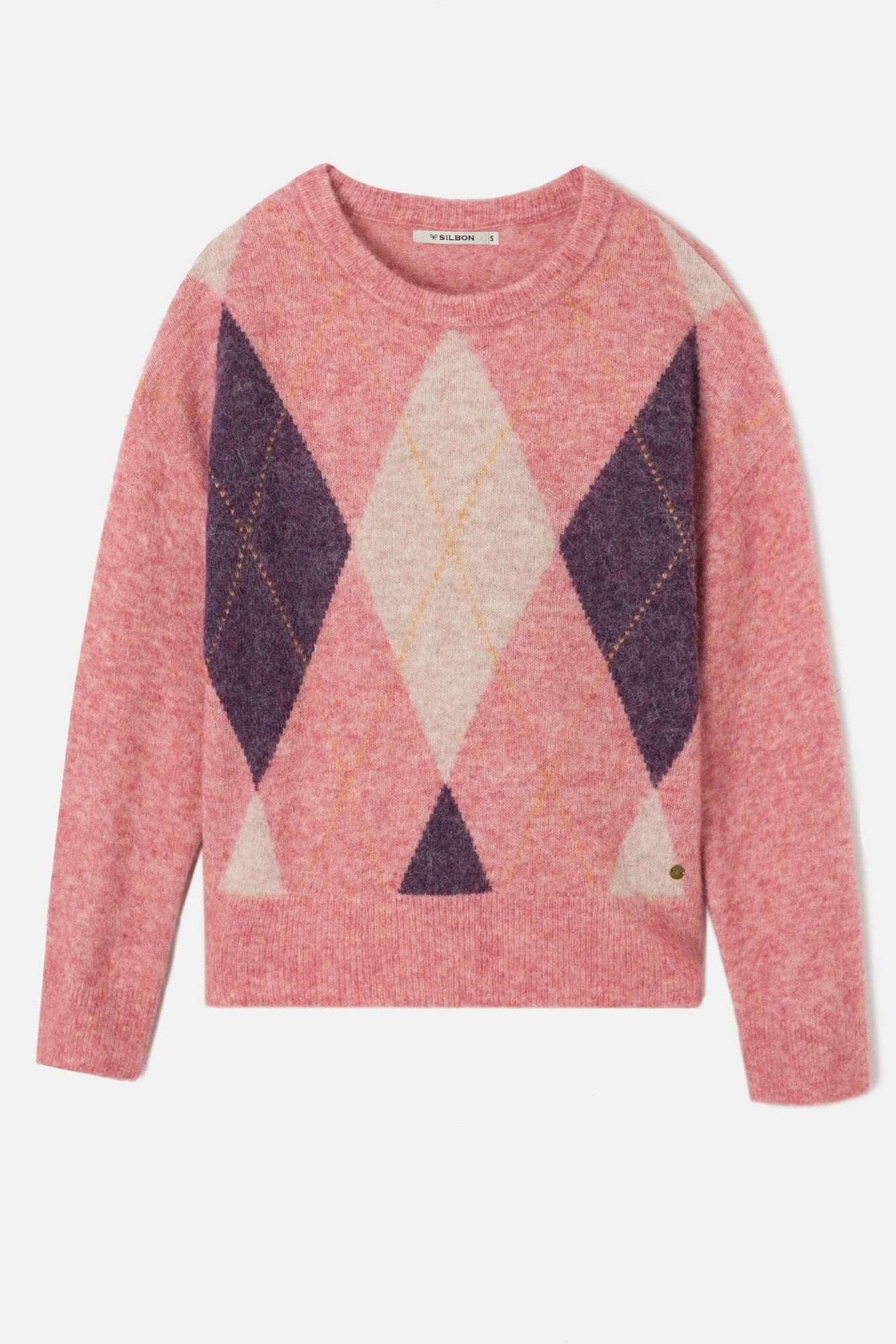 Silbon Jersey punto rombos Rosa