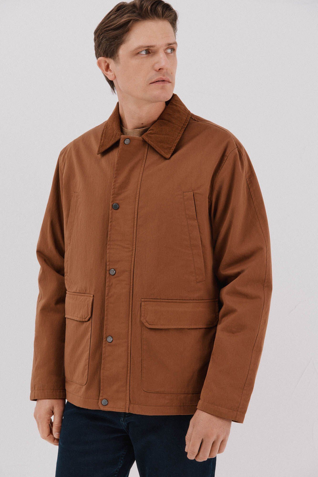 Cortefiel Jacket with combined neck Brown