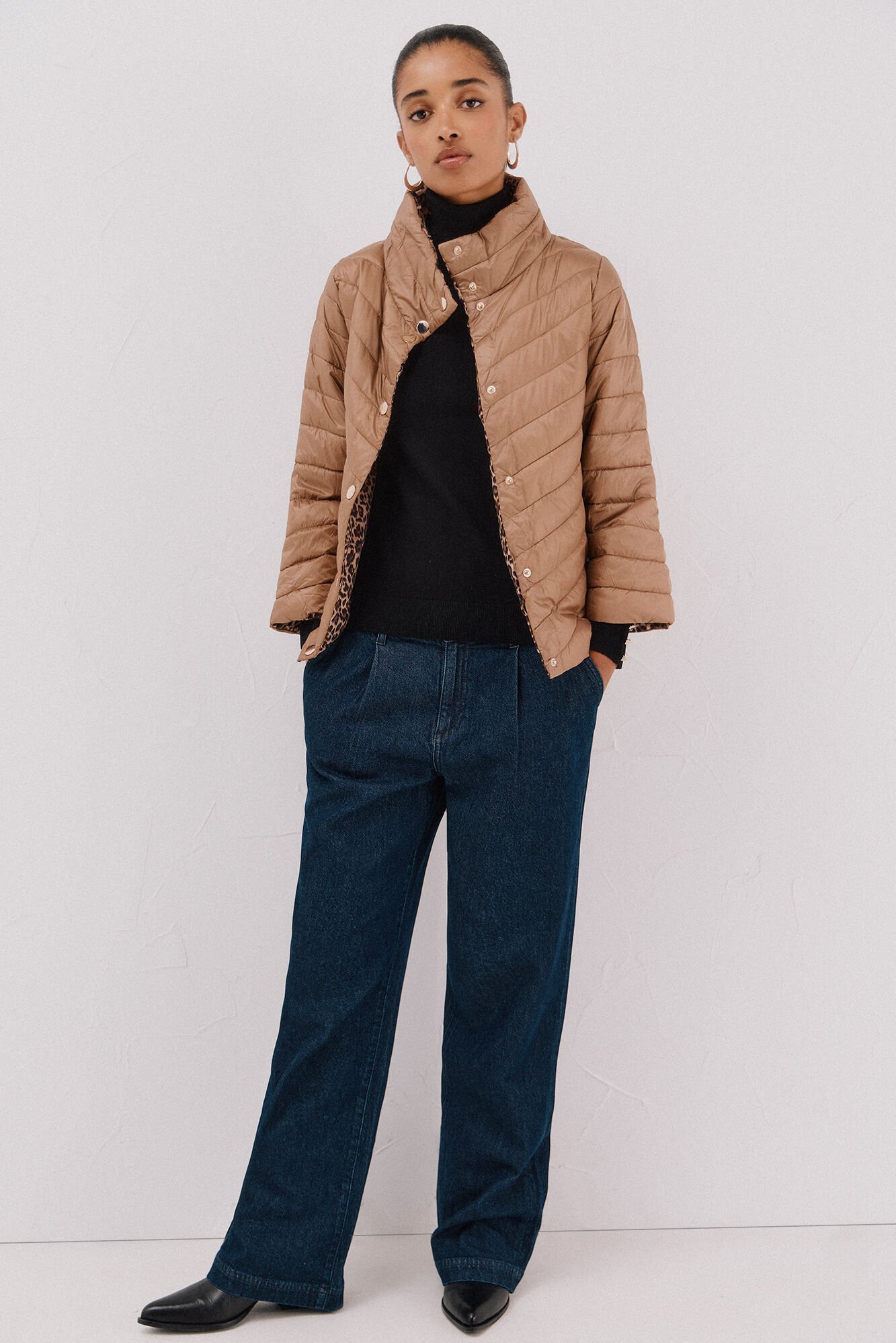 Cortefiel Blus&atilde;o revers&iacute;vel thermolite&reg; Tostado