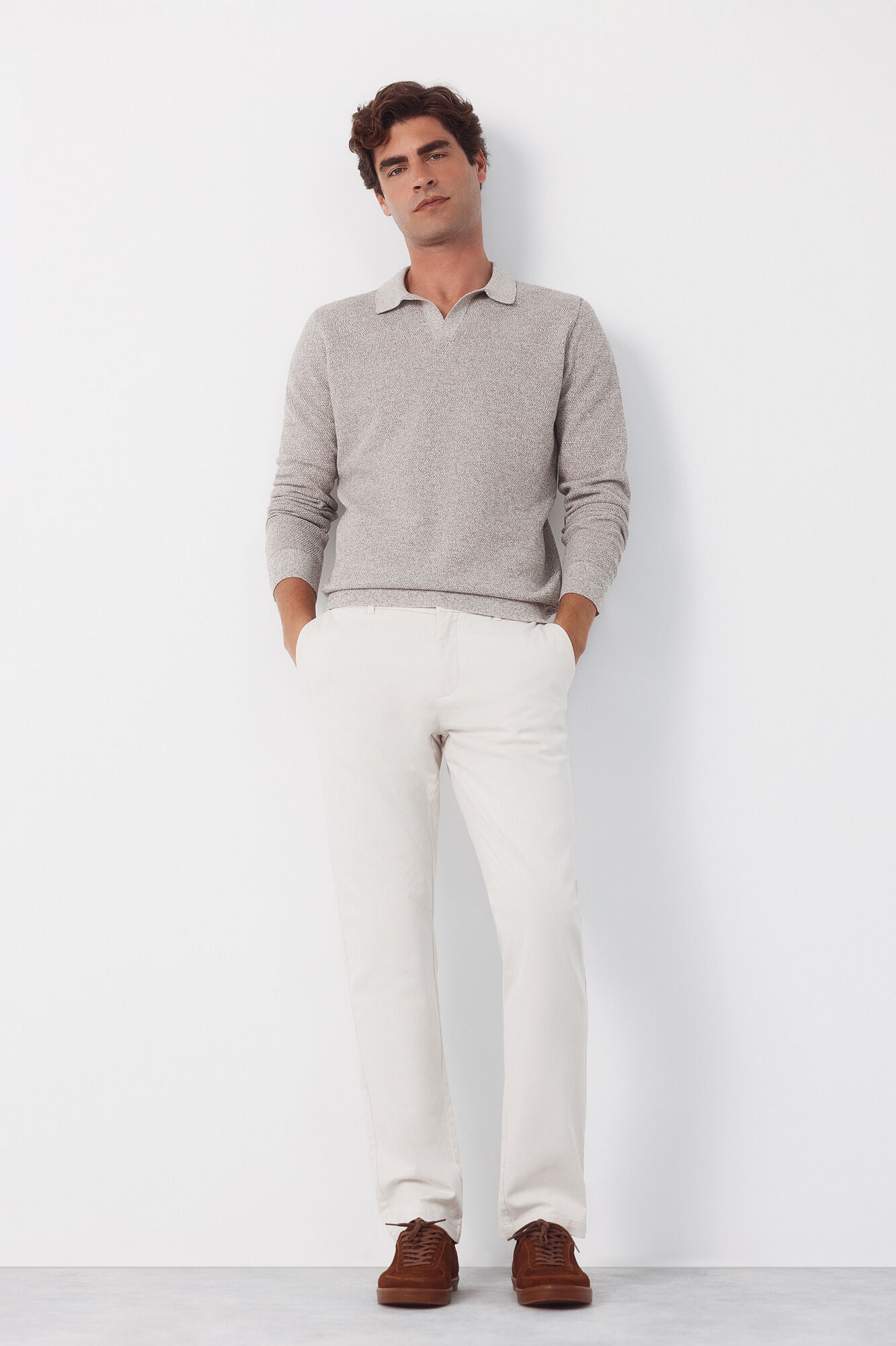 Cortefiel Regular cotton- linen chinos trousers