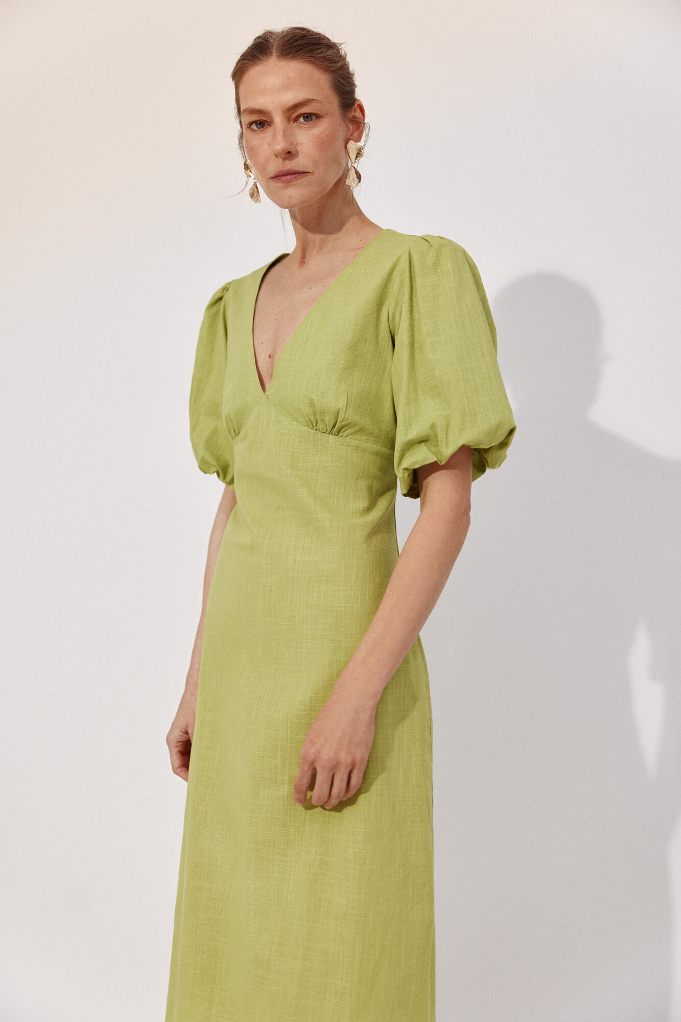 Cortefiel Floral print dress Green