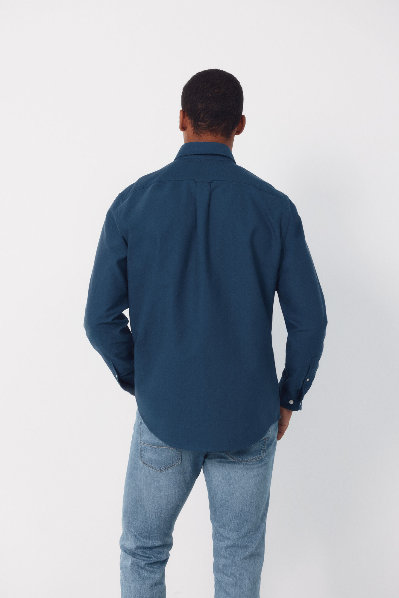 Cortefiel Plain Oxford shirt Blue