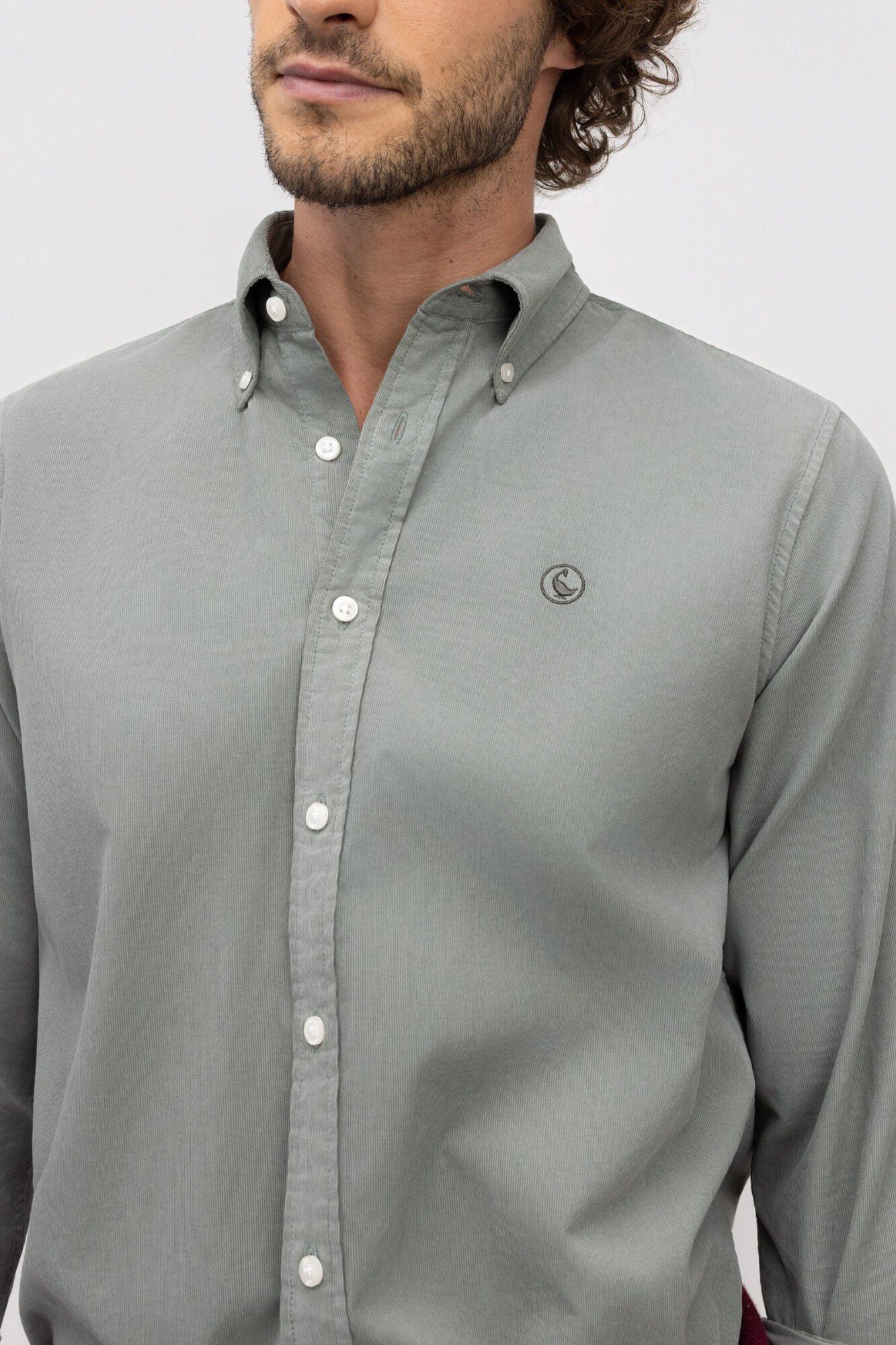 El Ganso Camisa de bombazina Garment Dyed Button Down Verde