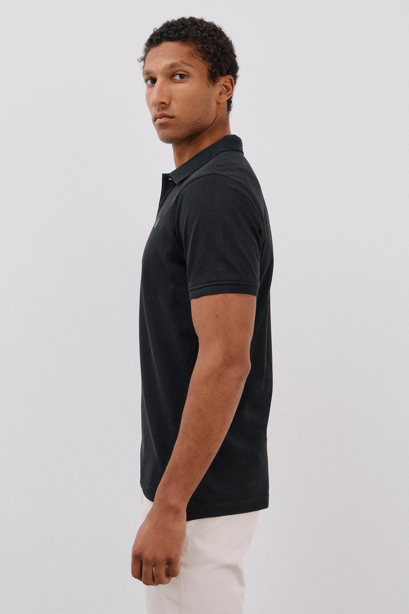 Cortefiel Polo b&aacute;sico slim Negro