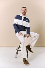 OOTO Long sleeve rugby polo shirt Blue