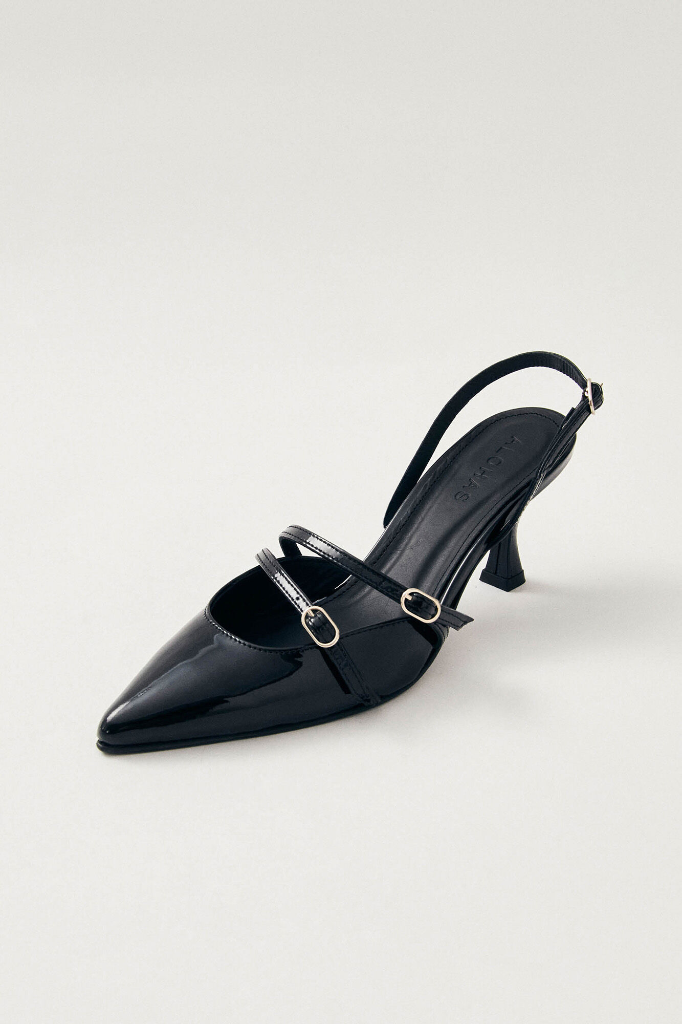 Alohas Joelle leather court shoes Black