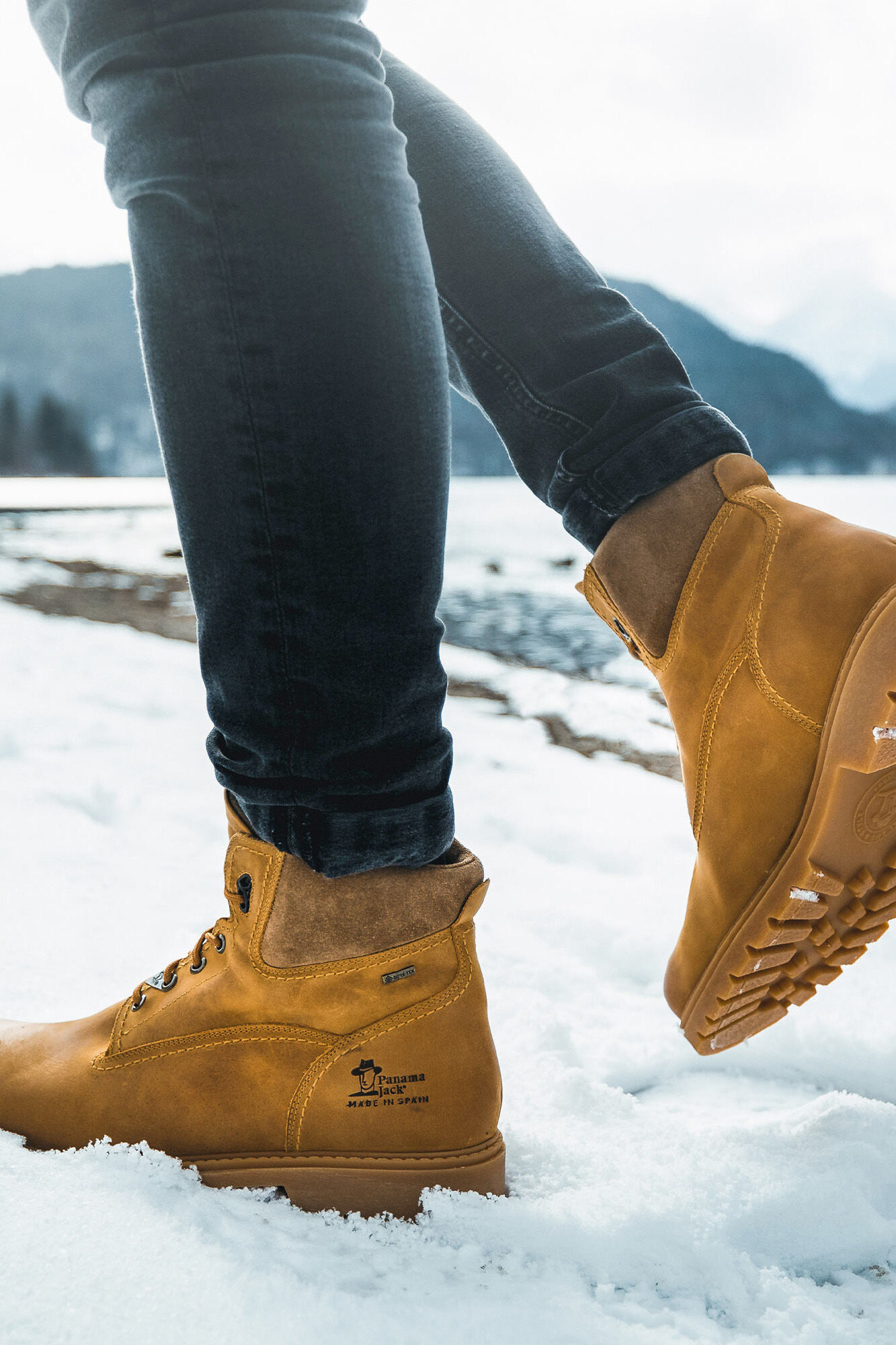 Panama Jack Botim de homem em pele napa Dourado